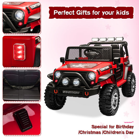 12V Electric Kids Ride-On Jeep Truck with 2 Seats and Remote Control Gas Scooters 0
