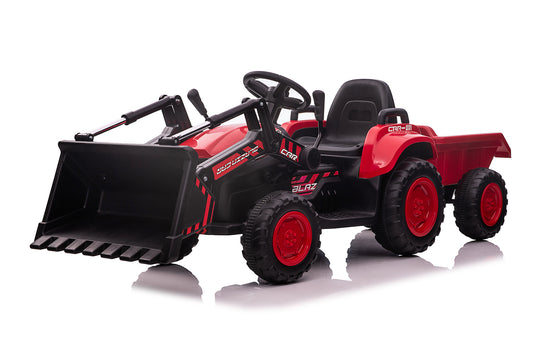 12V Kids Electric Ride-On Tractor and Bulldozer Vehicle with Trailer and Music Gas Scooters 0