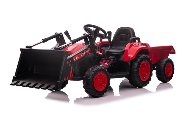 12V Kids Electric Ride-On Tractor and Bulldozer Vehicle with Trailer and Music
