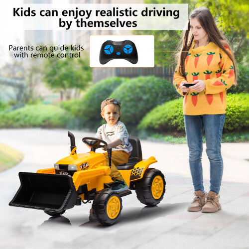 12V Electric Ride-On Kids Tractor Excavator with Battery, Remote Control, and Digging Handle Gas Scooters 0