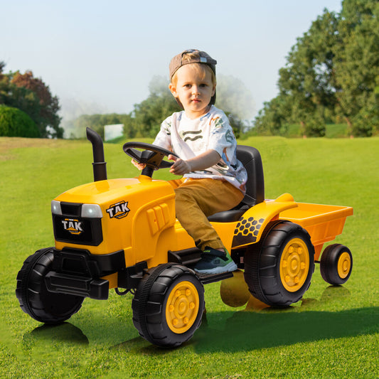 12V Battery-Powered Kids Electric Ride-On Tractor Excavator Motorized Toy Car Gas Scooters 0