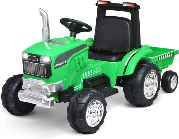12V Kids Electric Ride-On Tractor Excavator with Detachable Trailer and Remote Control