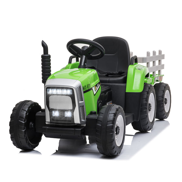 12V Kids Ride On Tractor with Trailer and Remote Control Electric Vehicle Toy