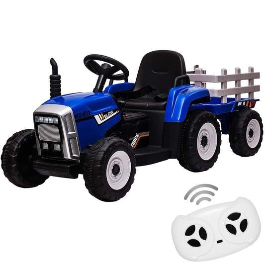 12V Battery-Powered Kids Ride-On Tractor with Trailer and Remote Control for Toddlers Gas Scooters 0