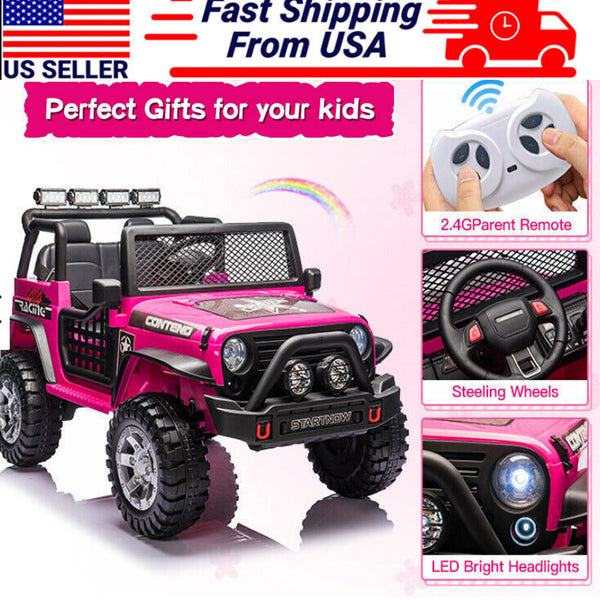 12V Electric 2-Seater Kids Ride-On Jeep Truck with Remote Control