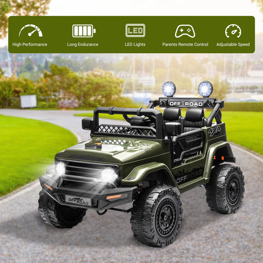 12V Electric 2-Seater Kids Ride-On Jeep Truck with Remote Control Gas Scooters 0
