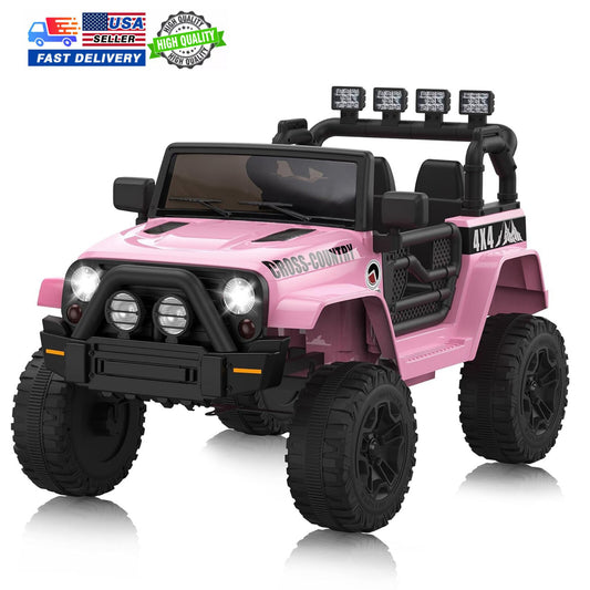 12V Battery-Powered Pink Kids Ride-On 4-Wheeler Truck with Remote Control Gas Scooters 0