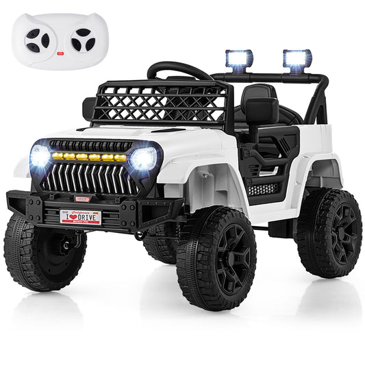 12V Battery-Powered Electric Ride-On Truck Car for Toddlers with 3 Speed Settings Gas Scooters 0