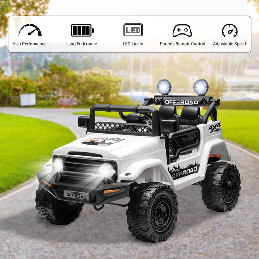 12V Kids Electric Ride-On Off-Road SUV Truck with Remote Control and LED Lights Gas Scooters 0