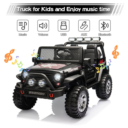 12V Kids Electric 2-Seater Jeep Ride-On Truck with MP3 and LED Lights Gas Scooters 0