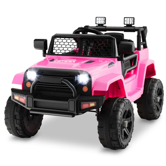 12V Pink Kids Electric Ride-On Truck with Remote, Music, and Lights Gas Scooters 0