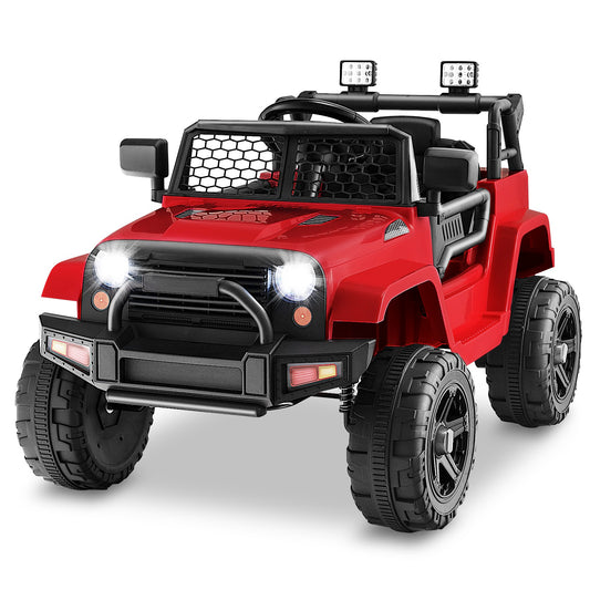 12V Red Kids Electric Ride-On Truck with Remote Control, Music, and Lights Gas Scooters 0