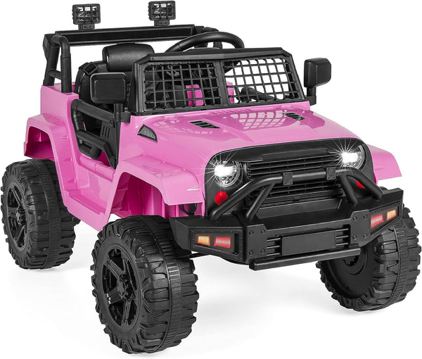12V Kids Ride-On Truck Car with Parent Remote Control, Spring Suspension, and LED Lights