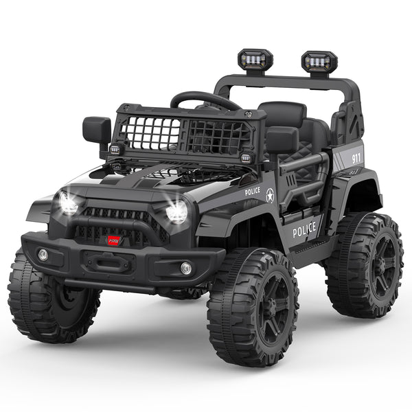 12V Kids Ride-On Truck Car with Remote Control, Spring Suspension, LED Lights, and Bluetooth