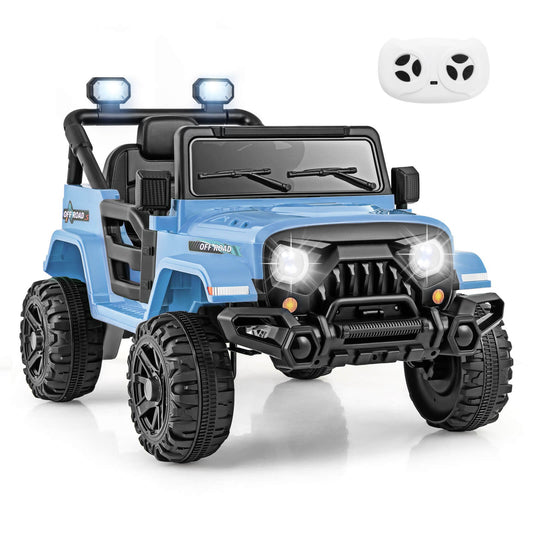 12V Kids Ride-On Truck Car with Remote Control, Threaded Wheels, 3 Speeds, and LED Lights Gas Scooters 0