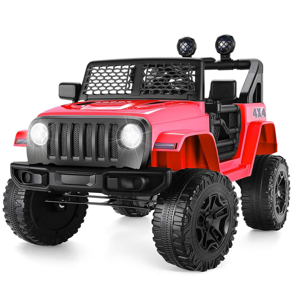 12V Kids Electric Ride-On Truck with Music, LED Lights, Remote Control, 3 Speeds, AUX and USB Ports