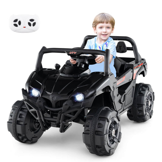 12V Kids Ride-On Truck with Remote Control, Slow Start, Safety Belt, and Rear Storage Gas Scooters 0