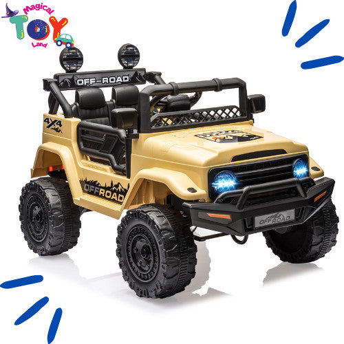 12V Kids Ride-On Car with Remote Control, Bluetooth Connectivity, and LED Lights for Ages 3-8