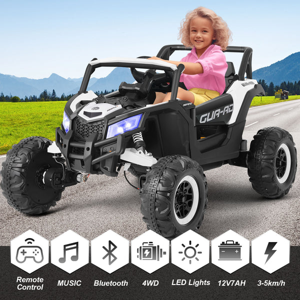 12V Kids Electric Off-Road Ride-On UTV Vehicle with Music, Remote Control, and LED Lights