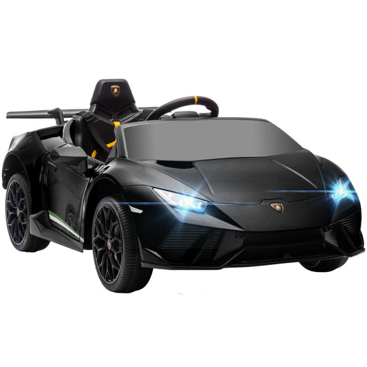 12V Licensed Lamborghini Huracan Electric Ride-On Car for Kids Ages 3-6 Black Gas Scooters 0