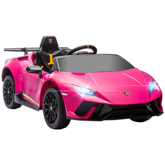 12V Licensed Lamborghini Huracan Electric Ride-On Car for Kids Ages 3-6 Pink Gas Scooters 0