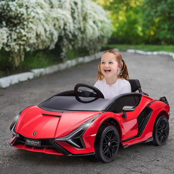 12V Licensed Lamborghini SIAN Electric Ride-On Car for Kids in Red