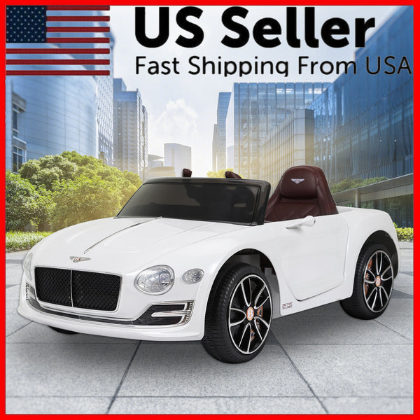 12V Licensed Bentley Style Kids Electric Ride-On Toy Car with Remote Control, LED Lights, and Music