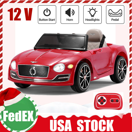 12V Kids Electric Ride On Car Bentley Style with Remote Control Gas Scooters 0