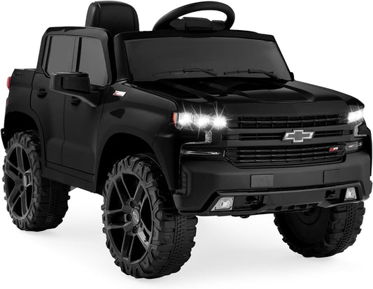 12V Licensed Chevrolet Silverado Electric Ride-On Truck Toy with Parent Remote Control Gas Scooters 0