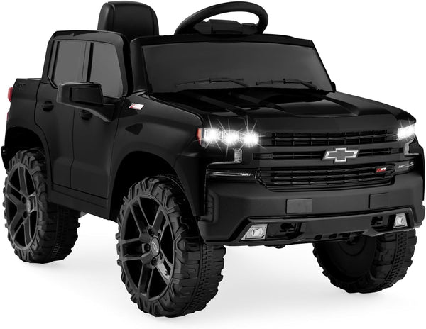 12V Licensed Chevrolet Silverado Electric Ride-On Truck Toy with Parent Remote Control