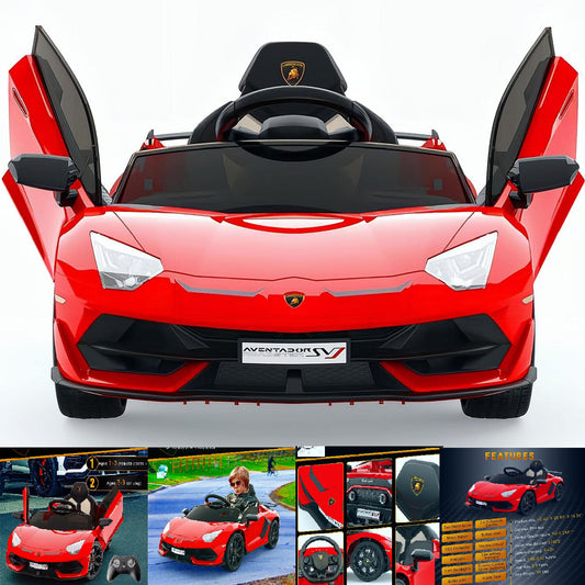12V Licensed Lamborghini Kids Electric Ride-On Car with Remote Control Toy Gas Scooters 0