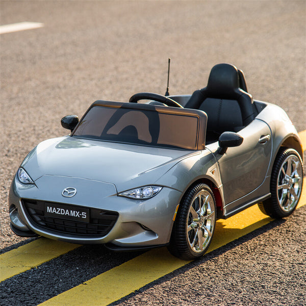 12V Licensed Mazda MX-5 RF Kids Ride-On Toy with Parental Remote, Music, and Suspension System
