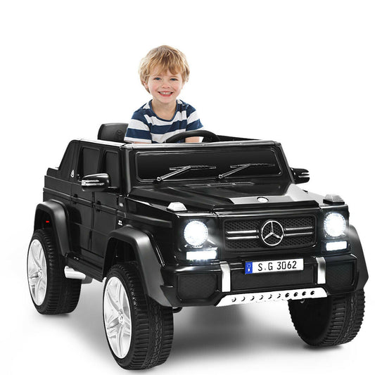 12V Licensed Mercedes-Benz Kids Ride-On RC Motorized Car with Trunk Black Gas Scooters 0