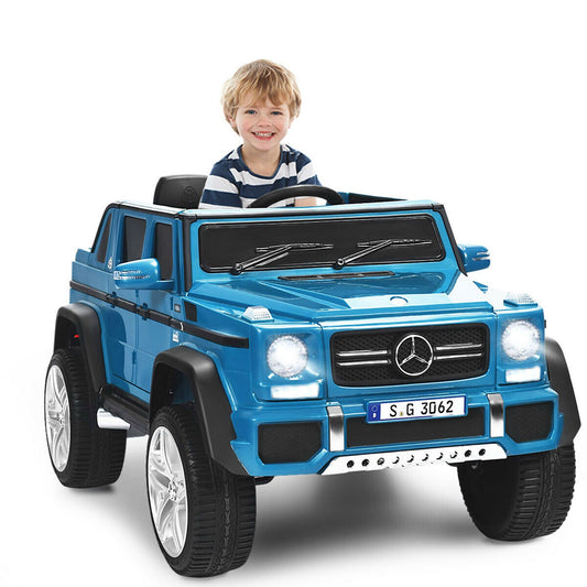 12V Licensed Kids Ride-On Mercedes-Benz RC Motorized Car with Trunk Navy Gas Scooters 0