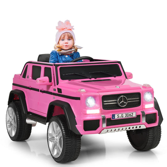 12V Licensed Mercedes-Benz Kids Ride-On RC Motorized Car with Trunk Pink Gas Scooters 0
