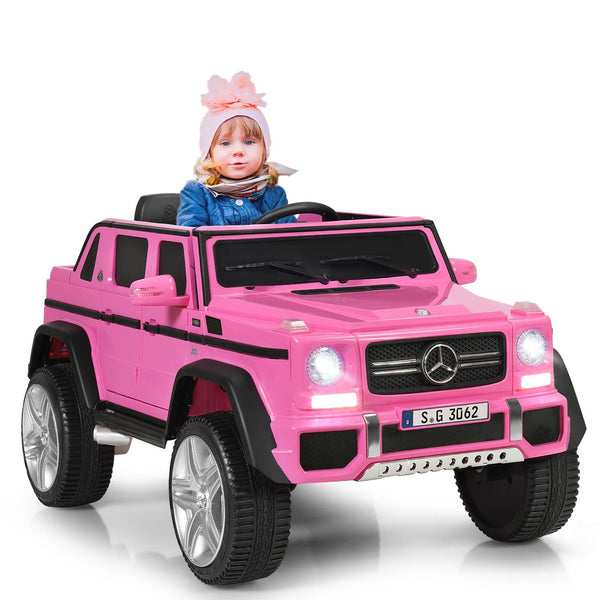 12V Licensed Mercedes-Benz Kids Ride-On RC Motorized Car with Trunk Pink