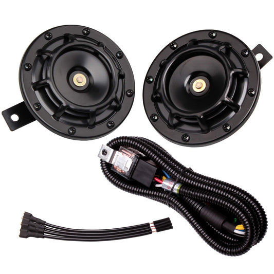 12V Loud Twin Metal Car Horn Kit with High and Low Tone Relay and Wire Harness Gas Scooters 0