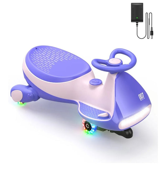12V N7 Pro Electric Wiggle Car with Pedal, Rechargeable Battery, 2-in-1 Swing Ride-On Toy Gas Scooters 0