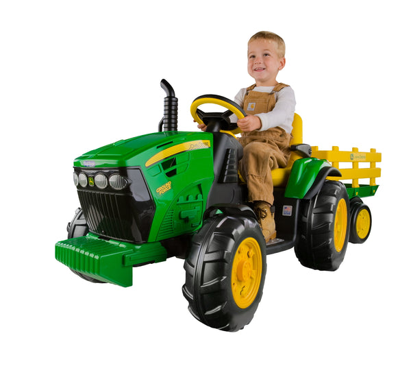 12V Ride-On John Deere Ground Force Tractor for Kids Ages 3-7