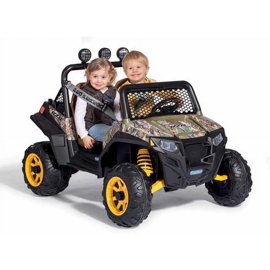 12V Battery-Powered Ride-On Polaris RZR 900 ATV for Ages 3+ in Camo Design Gas Scooters 0