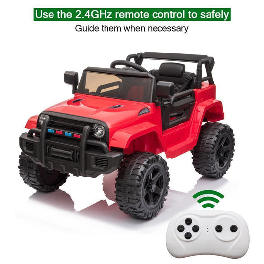 12V Electric Ride-On Truck for Kids with Power Wheels, LED Lights, and Openable Doors Gas Scooters 0