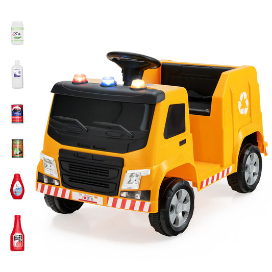 12V Electric Ride-On Recycling Garbage Truck Toy with Remote Control and Accessories Gas Scooters 0