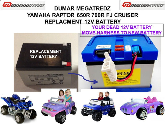 12V Replacement Battery for Yamaha Raptor 650R 700R FJ Cruiser Dumar Megatredz Gas Scooters 0