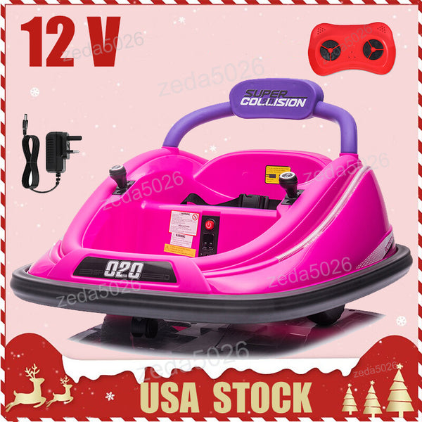 12V Electric Ride-On Bumper Car for Kids with 360 Degree Spinning and Remote Control