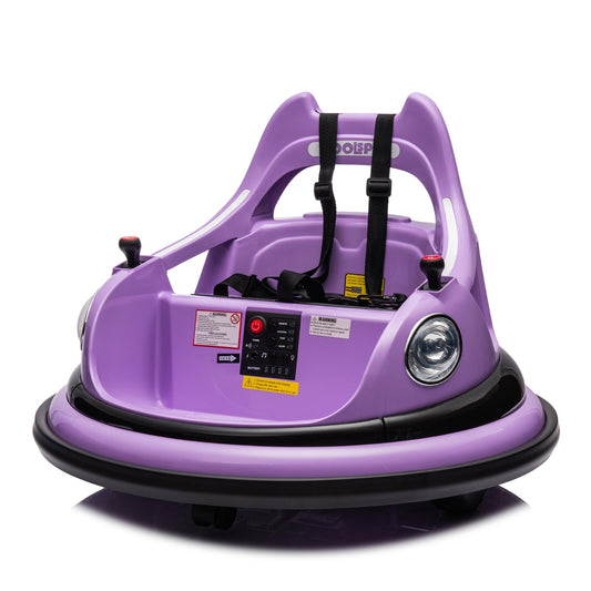 12V Electric Ride-On Bumper Car for Kids with Remote Control Purple Gas Scooters 0