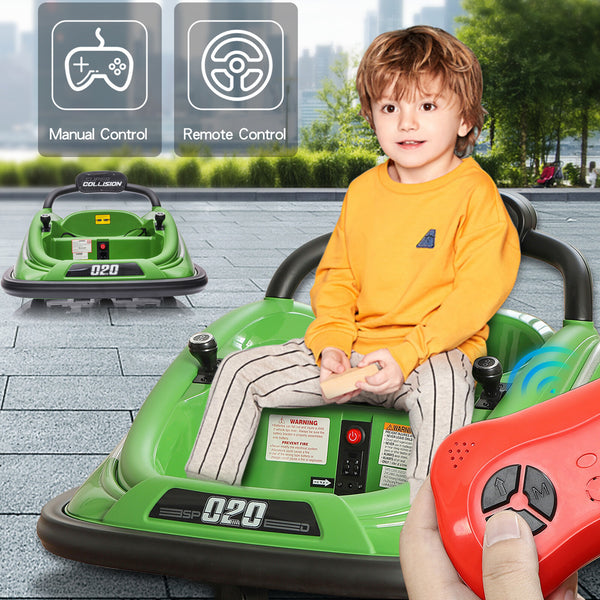 12V Ride-On Bumper Car Electric Vehicle Toy with Remote Control for Kids and Toddlers