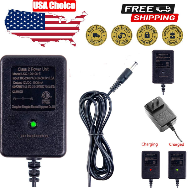 12V Ride-On Car Charger with LED Indicator Compatible with Electric Toys