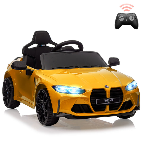 12V Battery-Powered Licensed BMW M4 Ride-On Car with Remote Control for Kids