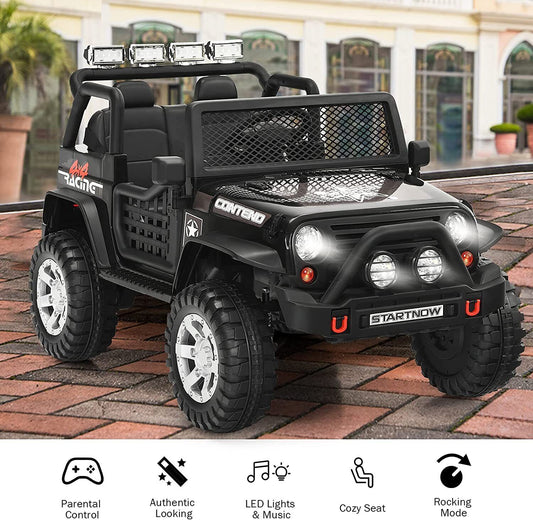 12V Electric Ride-On Jeep Truck with Remote Control for Kids and Toddlers Gas Scooters 0