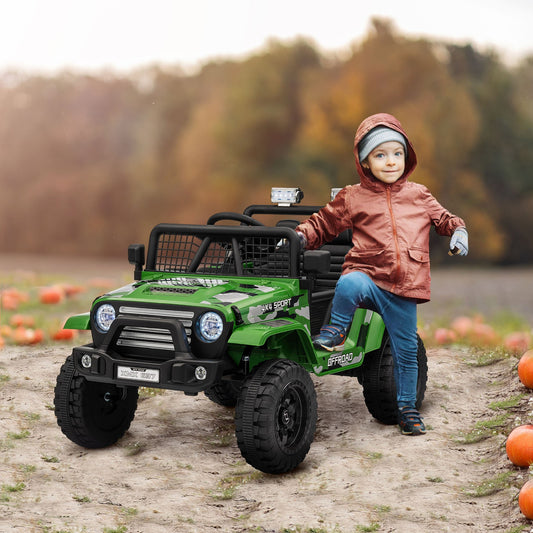 12V Green Ride-On Car and Truck with 4 Suspension Wheels Gas Scooters 0